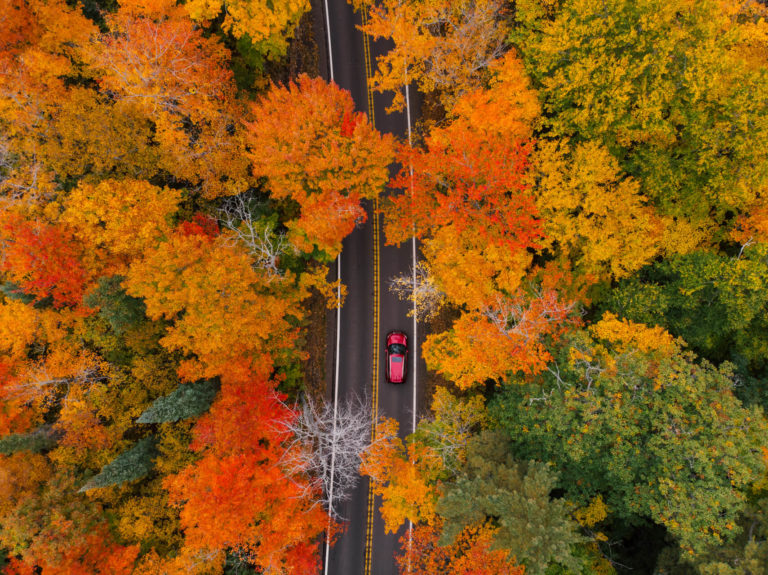 keweenaw peninsula drone photo of hwy 41